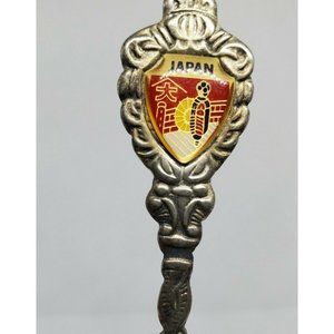Rare Japan Graphic Vintage Silver Mini Collectible Spoon Home Décor